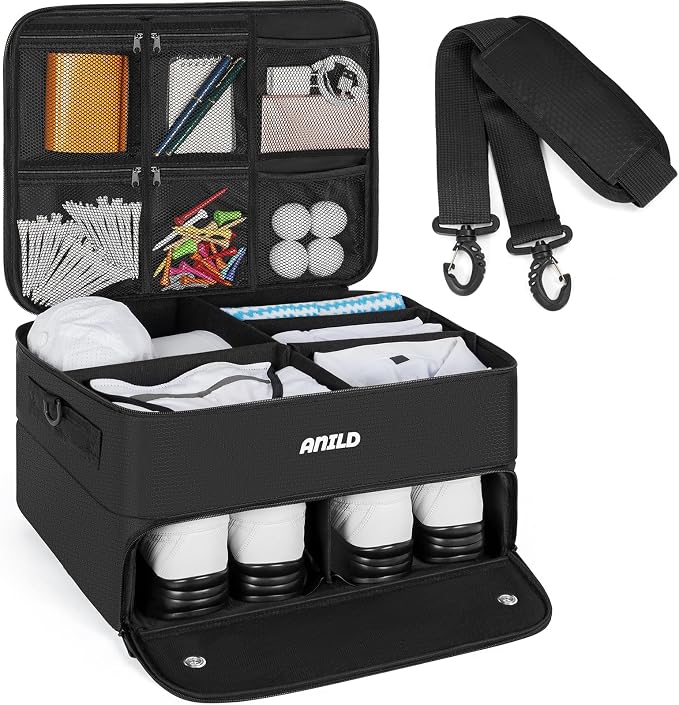 ANILD Golf Trunk Organizer, 2 Layer Golf Storage Case by Unknown