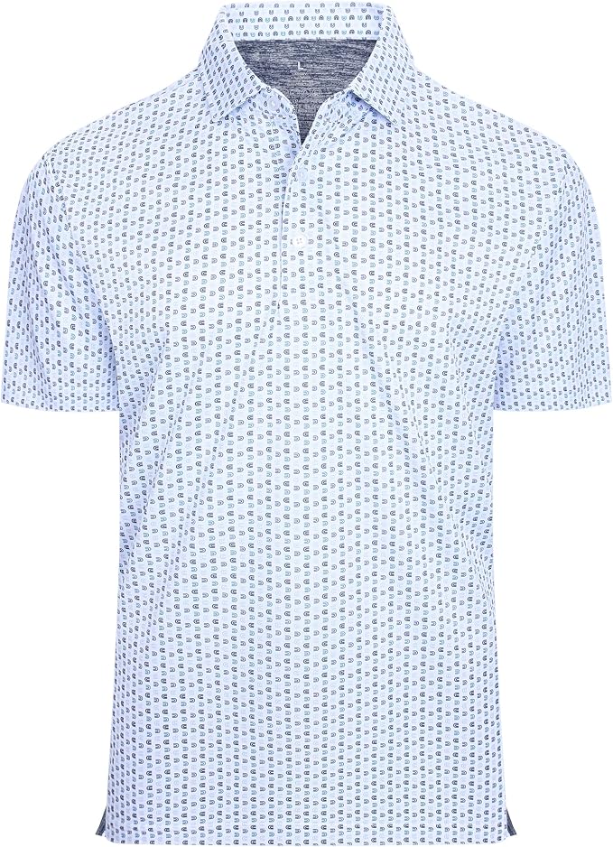 Alex Vando Mens Golf Shirt Moisture Wicking Classic Print Golf Shirts by AlexVando