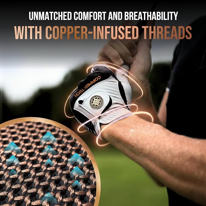 Copper Tech Golf Gloves Men Right Handed Golfer or Left Handed Golfer | Copper - Image 4