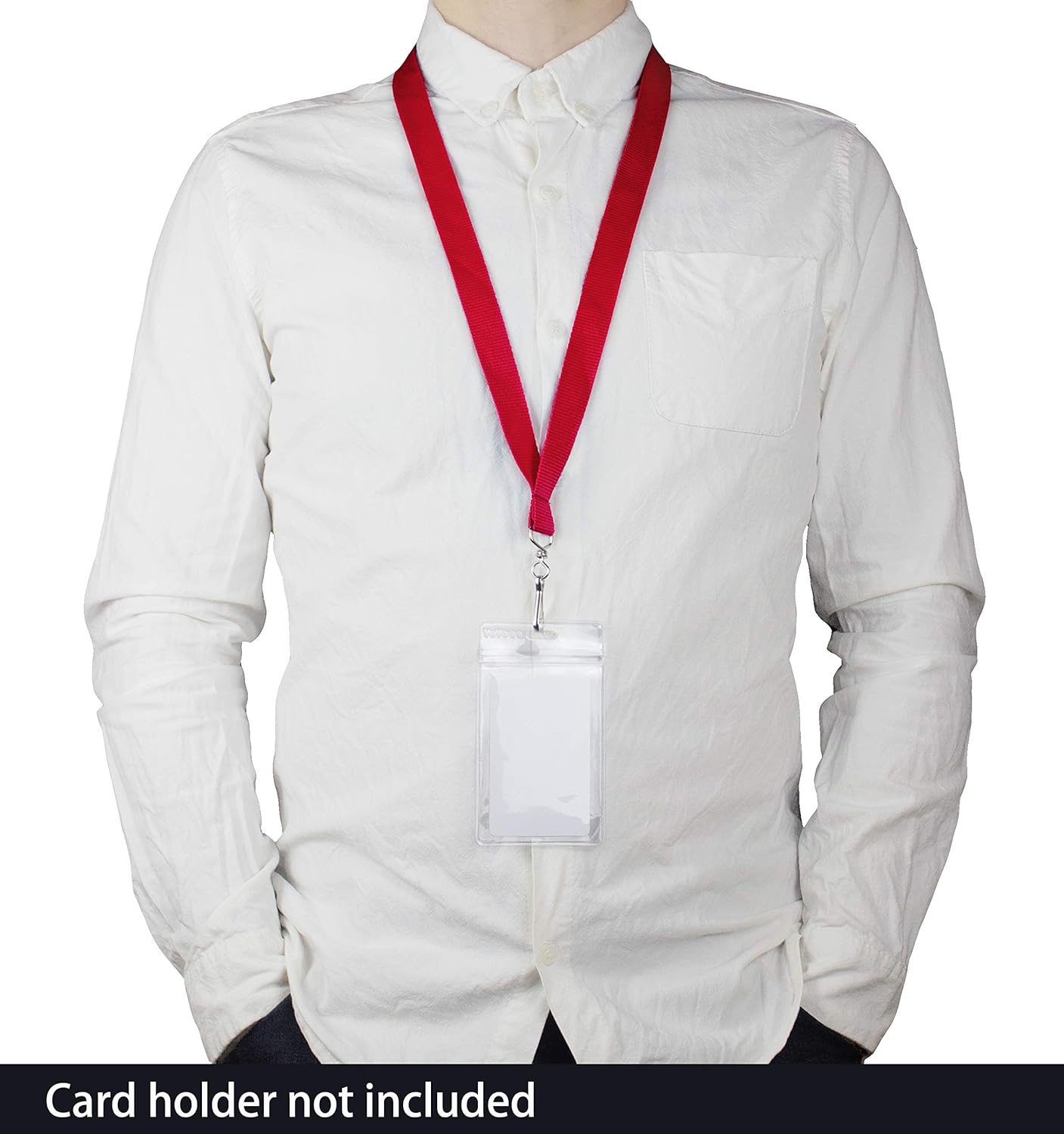 12 Pack Breakaway Lanyards, Durable Neck Straps for Schools, Office, Cruise, Red