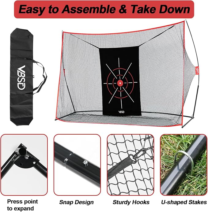 10x7ft Golf Practice Net for Backyard Driving, All-in-1 Outdoor Indoor Hitting - Image 4