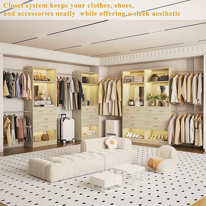 Unikito Closet System, 6-14FT Walk in Closet Organizer - Image 7
