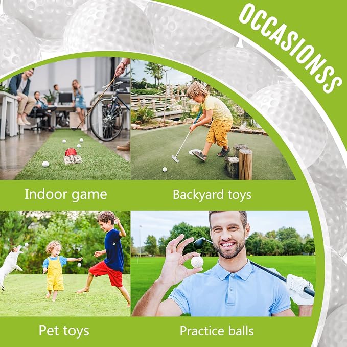 Junkin 80 Pcs Foam Golf Balls Rubber Practice Balls Realistic Feel and Flight - Image 4