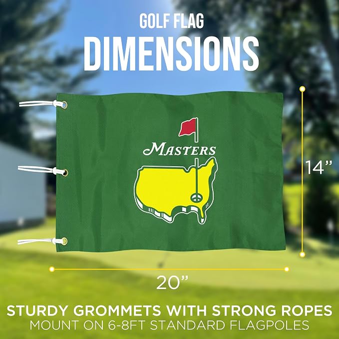Golf Flag with Grommets, Double-Side Printed Augusta National Flag, 420D Nylon - Image 4