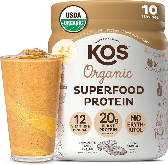 KOS Vegan Protein Powder, Chocolate Peanut Butter by KOS