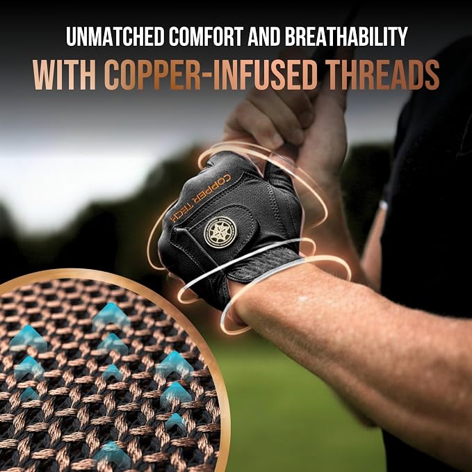Copper Tech Golf Gloves Men Right Handed Golfer or Left Handed Golfer | Copper - Image 4