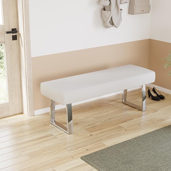 JIEXI Bedroom Bench Bed end upholstered Bench Indoor Corner Small Bench - Image 7