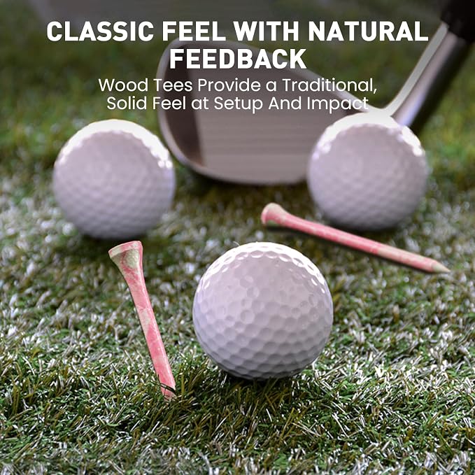 FINGER TEN Golf Tees Stylish Bamboo Wooden Coloured Painted Value 100 Pack - Image 4