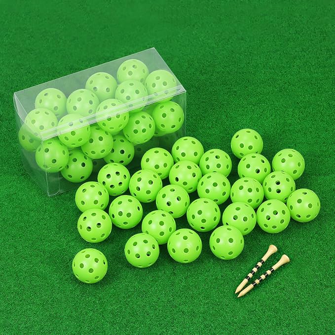 26 Pack Practice Golf Balls, 41mm Hollow Airflow Plastic Golf Balls by Bac-kitchen