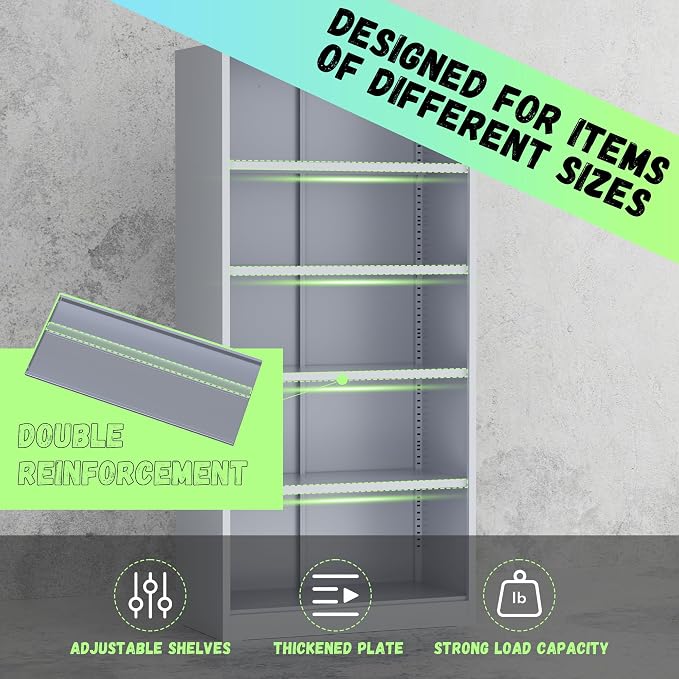 INTERGREAT Metal Storage Cabinet, Tall Metal Cabinet - Image 6