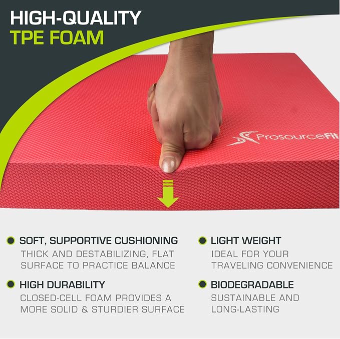 ProsourceFit Exercise Balance Pad – Non-Slip Cushioned Foam Mat & Knee Pad - Image 3