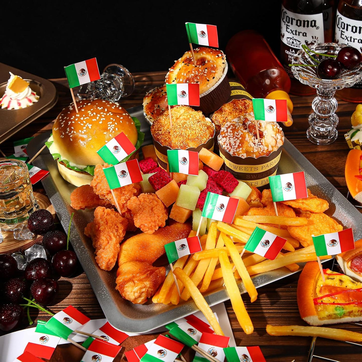 1000 Pcs Mexico Toothpick Flags, Mexican Flag Toothpicks, Cupcake Mexico Toppers, mini Stick Decorations Food Picks for National Day Party Birthday Cocktail Ice Cream Cake