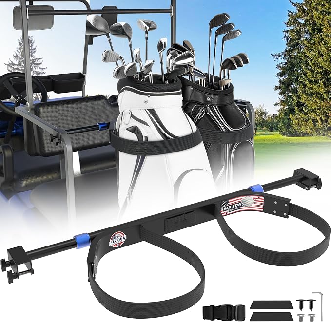 Golf Cart Bag Holder Bracket – Lightweight & Sturdy, No Drilling Required by Clyvira