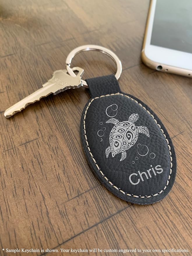 LaserGram Oval Keychain, Golf Ball, Personalized Engraving Included - Image 6