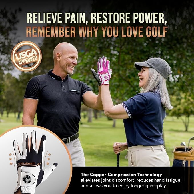 Copper Tech Golf Gloves Men Right Handed Golfer Or Left Handed Golfer | Copper - Image 7