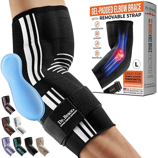 DR. BRACE® Elite Elbow Brace Support, Breathable Elbow Compression Sleeve by DrBrace
