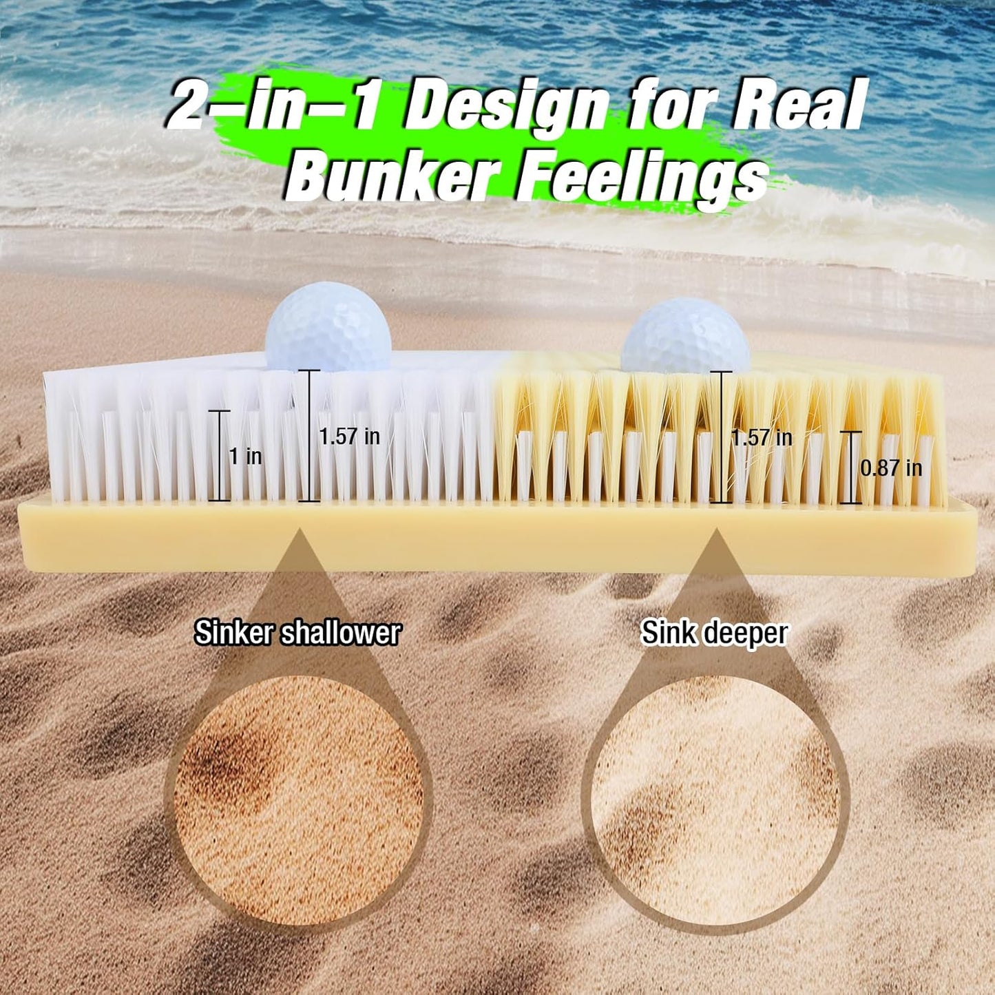 15.7" x 11.8" Golf Bunker Mat - Portable & Sturdy High-Performance Golf Practice Mat for Bunker Shots, Indoor & Outdoor Use - Perfect for Beginners, Pros, and Simulator Training