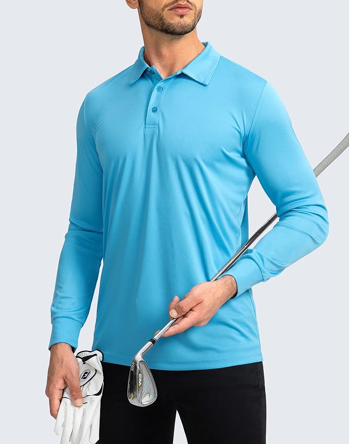 Men's Polo Shirt Long Sleeve Golf Shirts Lightweight UPF 50+ Sun Protection - Image 5