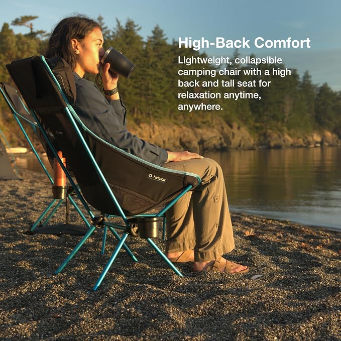 Helinox Sunset Chair Lightweight High-Back Collapsible Camping Chair Blackout - Image 4