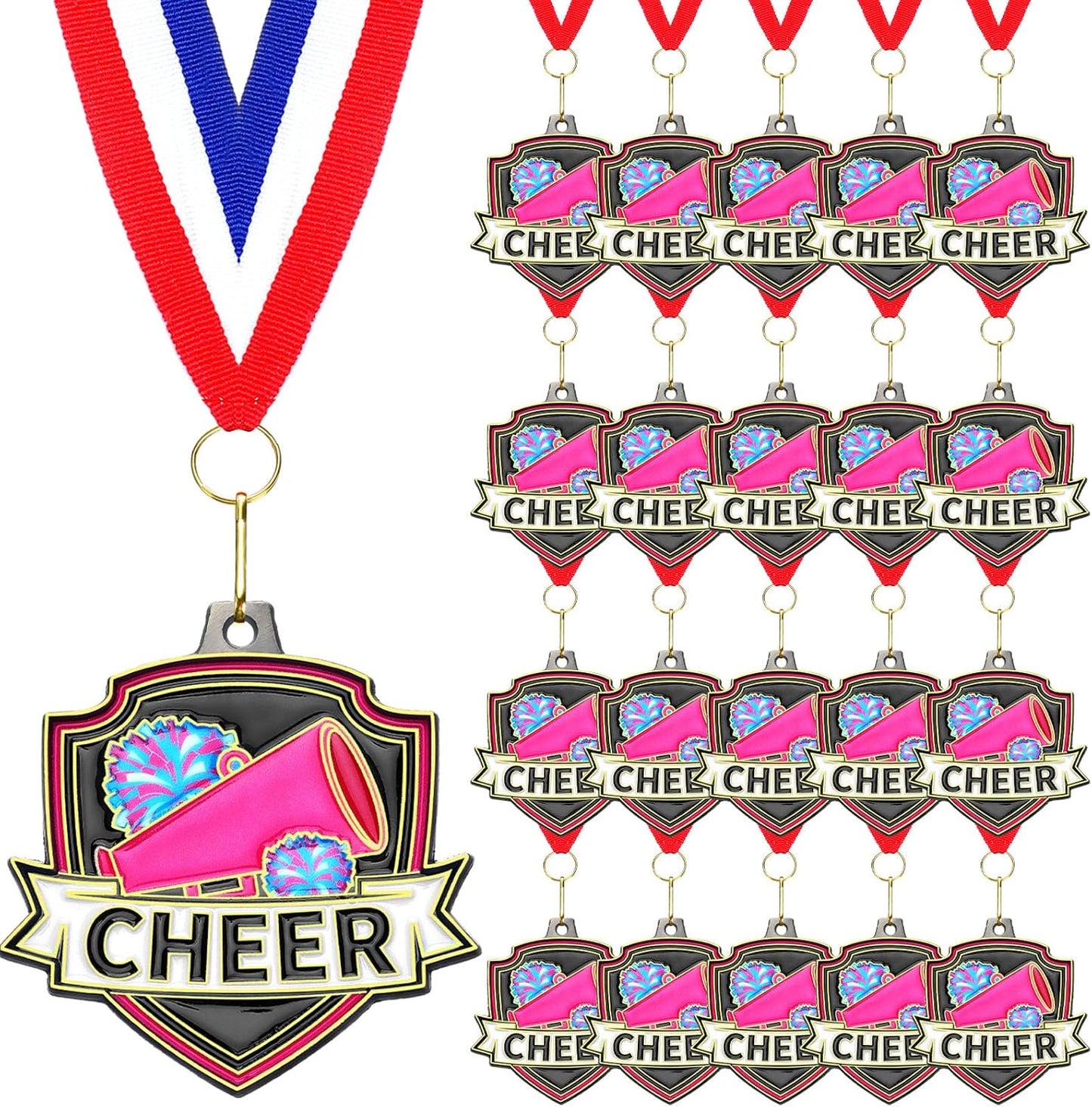10/20 /30/40 Pcs Award Medals Bulk Sports Medals with Neck Ribbons 2.4 Inch Winner Award Trophy Prize Gift for Sports Themed Party Favors Tournaments School Match
