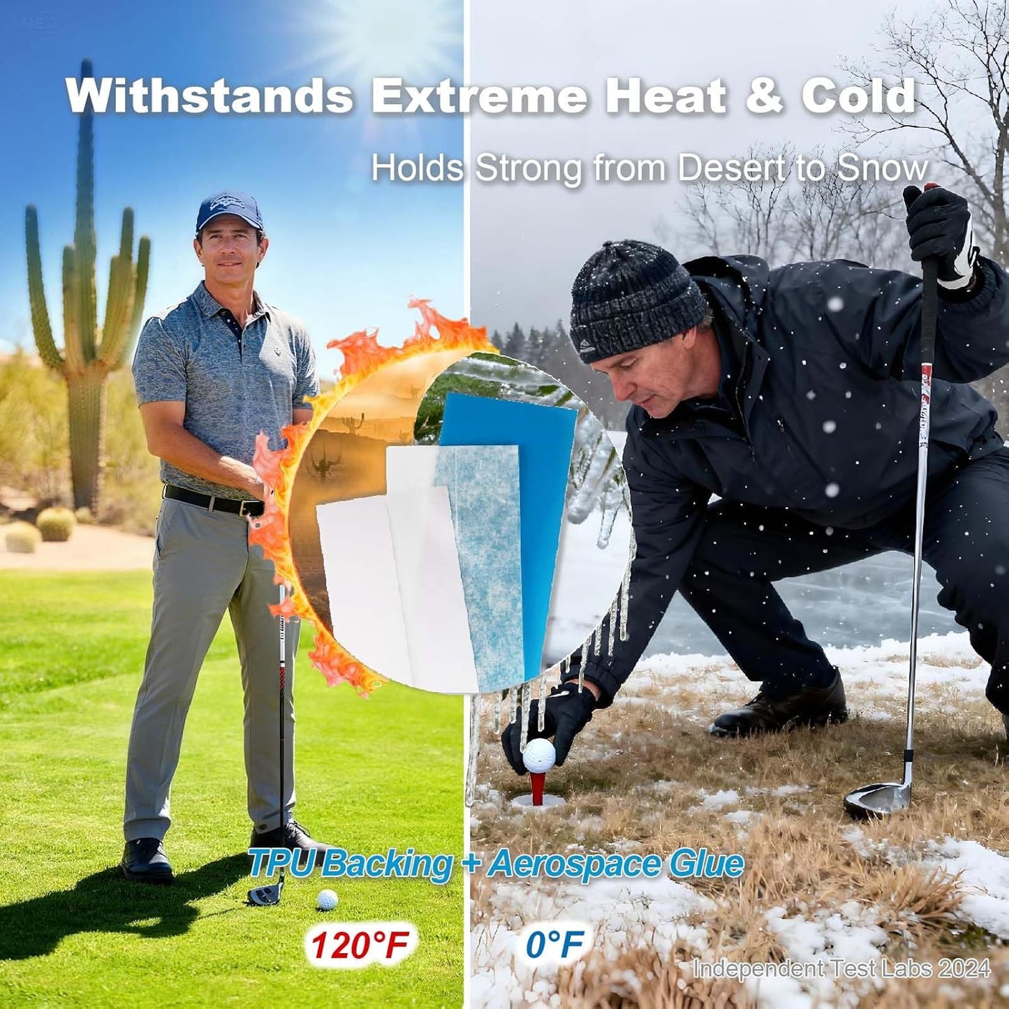 20 Pieces Professional Golf Grip Tape, 2 x 10 inches Double-Sided Adhesive Strips for Golf Club Repair, Water-Resistant, Easy to Use, Strong Bonding for All Grips