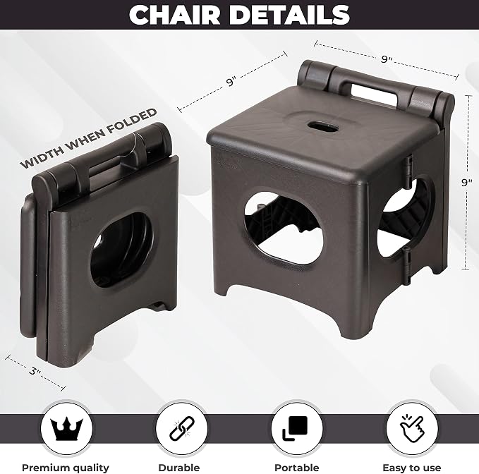 Mini Folding Stool, 9inch Small Portable Folding Chair, Camping Stool, - Image 3