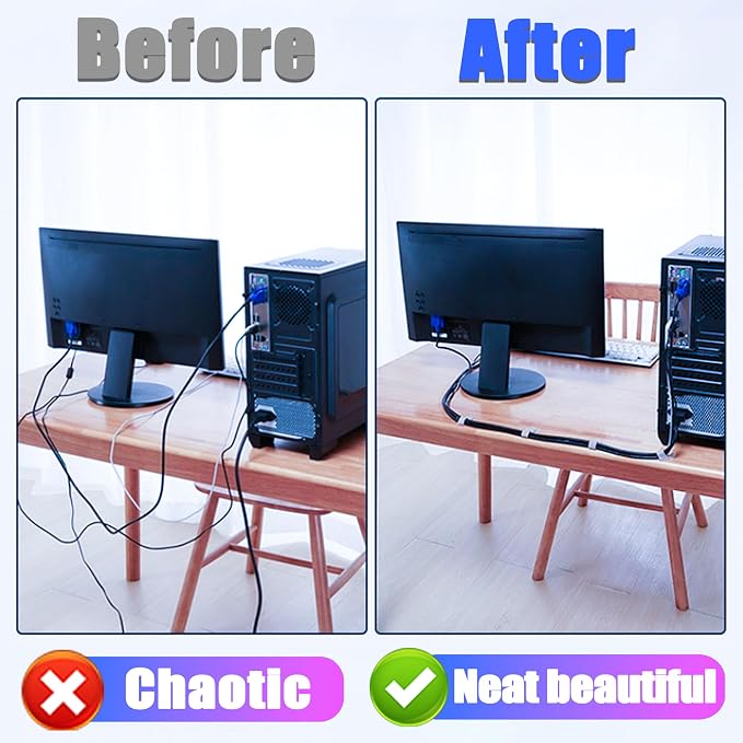 40+1 Hook and Loop Cable Ties, Sticky-Back Cord Organizer, Cable Clip, Self - Image 3