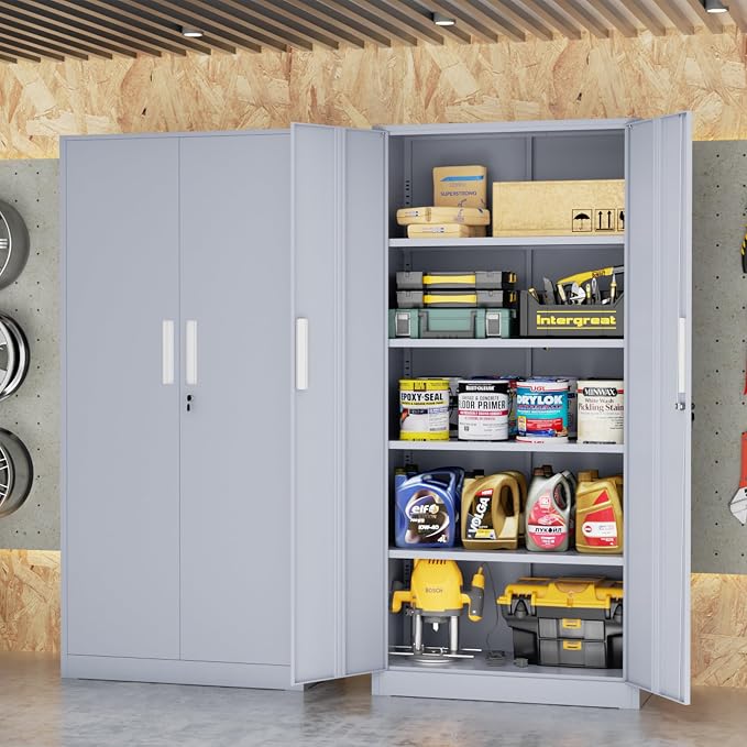 INTERGREAT Metal Storage Cabinet, Tall Metal Cabinet - Image 2