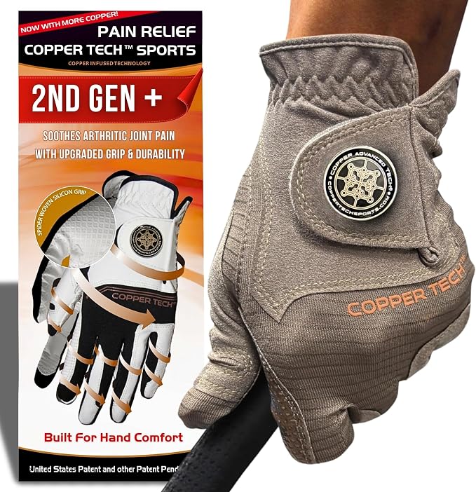 Copper Tech Golf Gloves Men Right Handed Golfer or Left Handed Golfer | Copper by CopperTechSports
