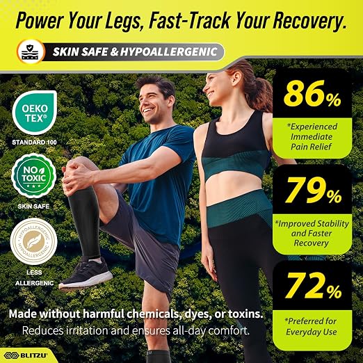 BLITZU 3 Pairs Calf Compression Sleeves - Image 8