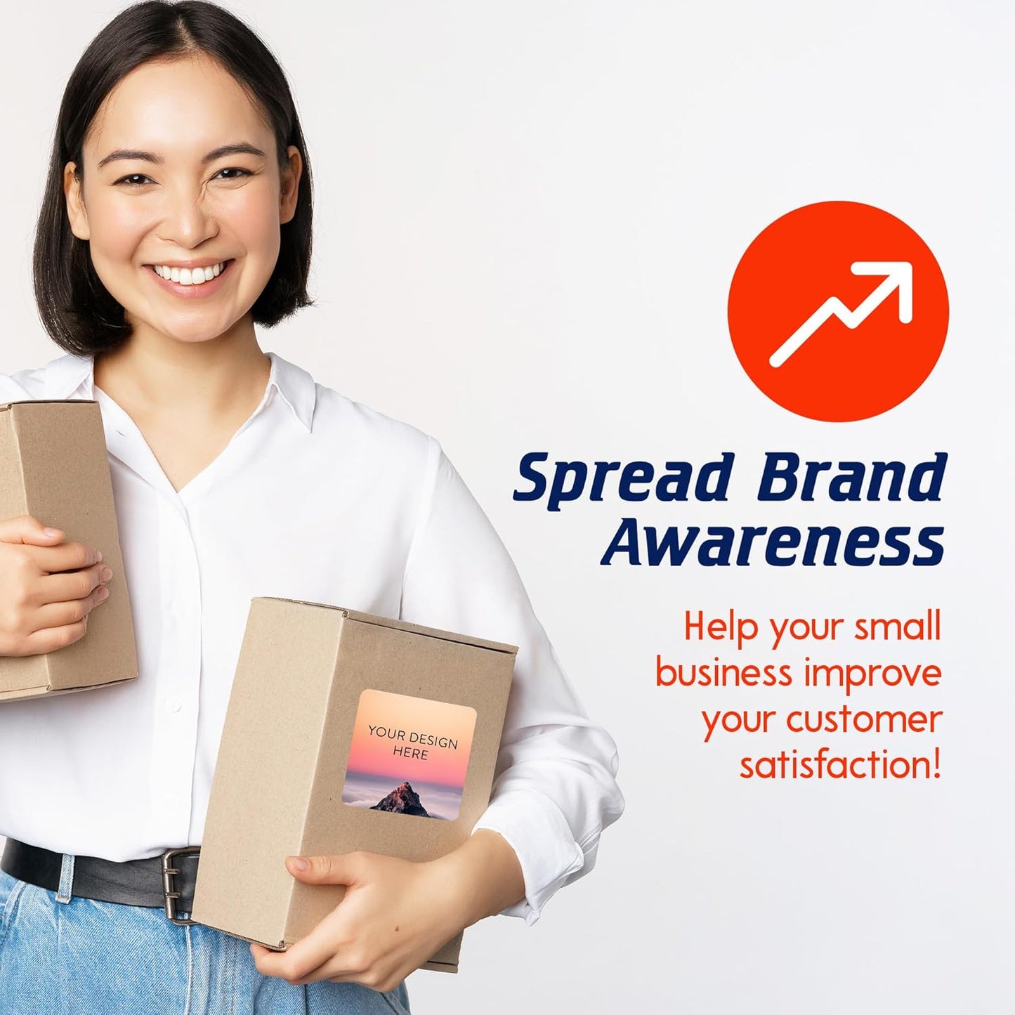 100 Custom Vinyl Stickers - Upload Your own Image, Text, Design, Logo - Personalized Logo Labels for Handmade, Packaging, Bottle, Jars, Candle, Brand Stickers (Mountain, 4x4 Square)