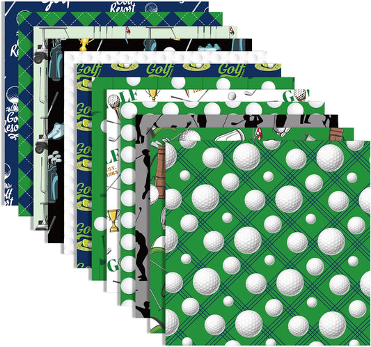 24 Sheet Golf Pattern Paper Golf Scrapbook Paper 12" x 12" Green White Golfs Ball Double-Sided Decorative Craft Papers Sports Golfing Scrapbooking Papers Golfs stickers for Scrapbooking Card Making