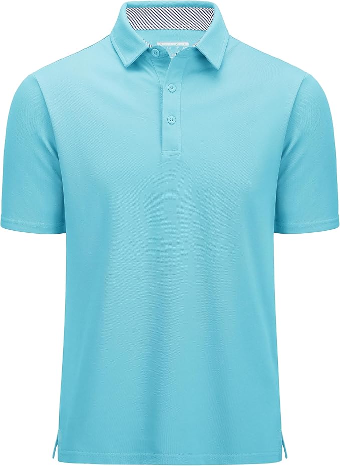 MAGCOMSEN Men's Polo Shirts Short Sleeve Cotton Pique 3 Button Classic Fit by MAGCOMSEN