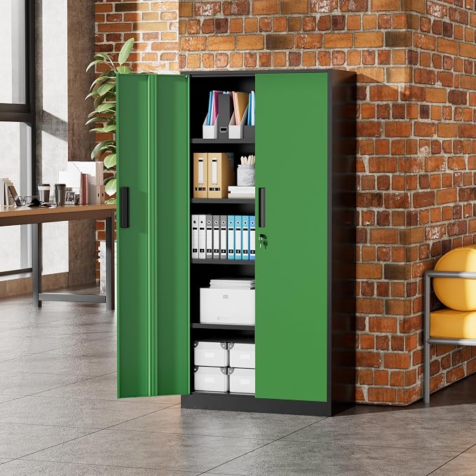 Greenvelly Metal Garage Storage Cabinet, Tall Cabinets - Image 2