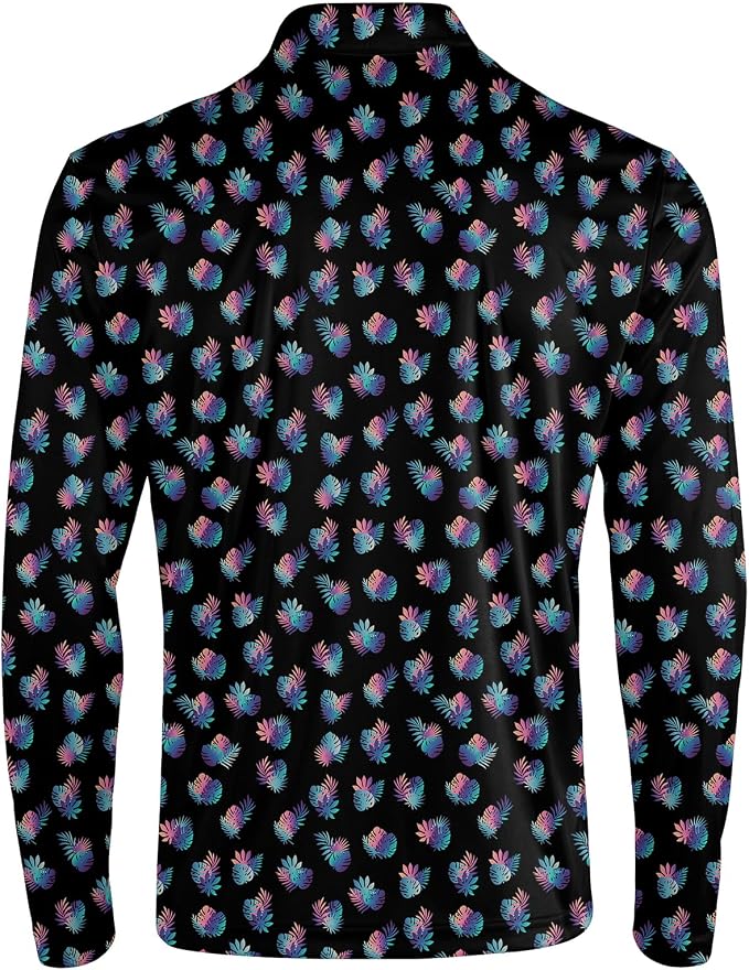 Men's Long Sleeve Golf Shirt Quick Dry 3 Button Work Fishing Outdoor Casual - Image 4