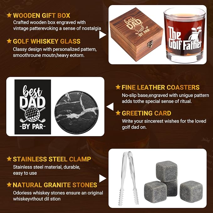 Whiskey Glass Gifts for Golf Dad, Best Gift for Men, Gift - Image 6