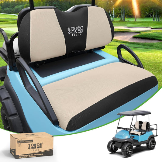 10L0L Golf Cart Seat Covers Universal for Yamaha Club Car Precedent Standard Front Seats, Breathable Mesh Bench Seat Cover, No Drilling Seat Cushion, All-Season Comfort Cool in Summer & Warm in Winter