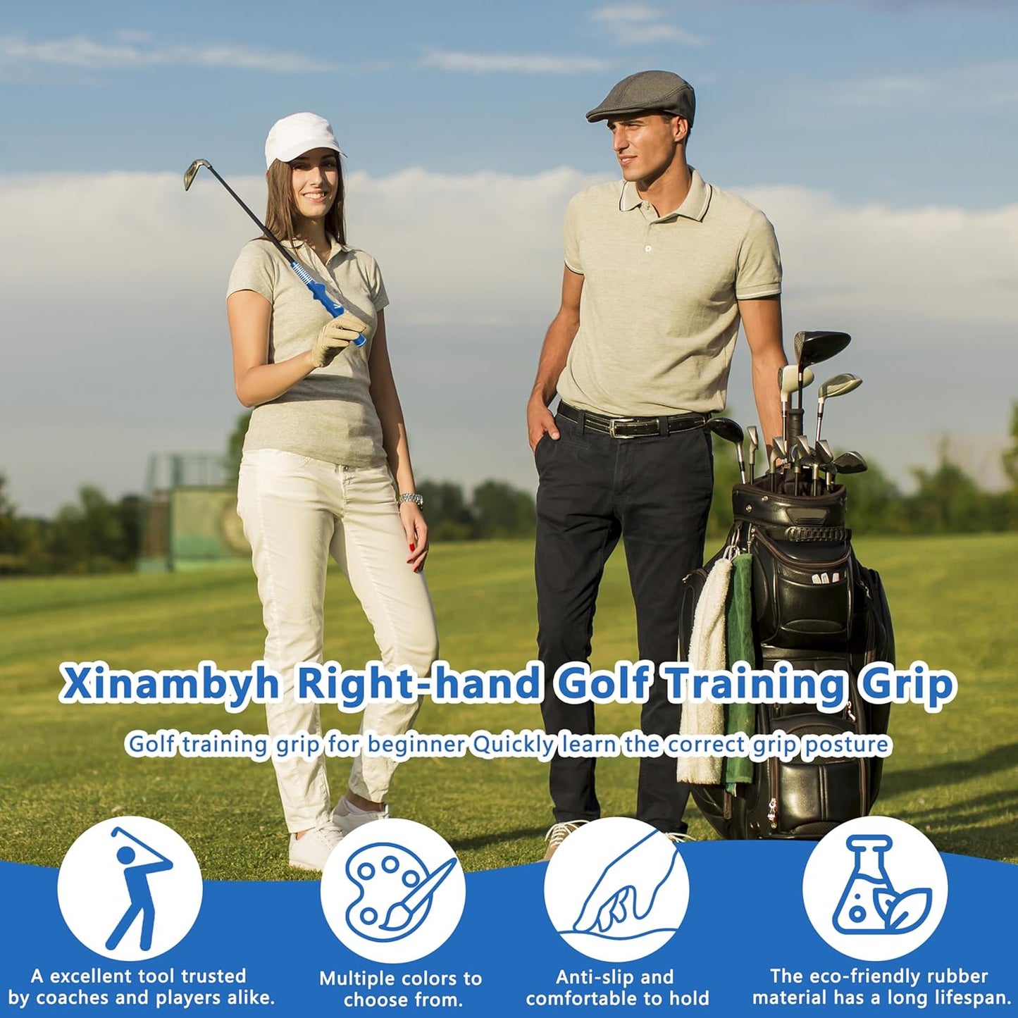 1 Pcs Right-Hand Golf Training Grip:Club,Rubber Swing Grip Trainer,Golf Accessories for Adults,Beginners,All Levels.Improvement Tool for Proper Hand Placement.