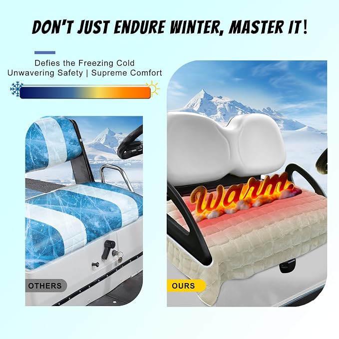 YOKYHOM Golf Cart Seat Covers, Supreme Comfort Golf Cart Seat Towel Blanket - Image 4
