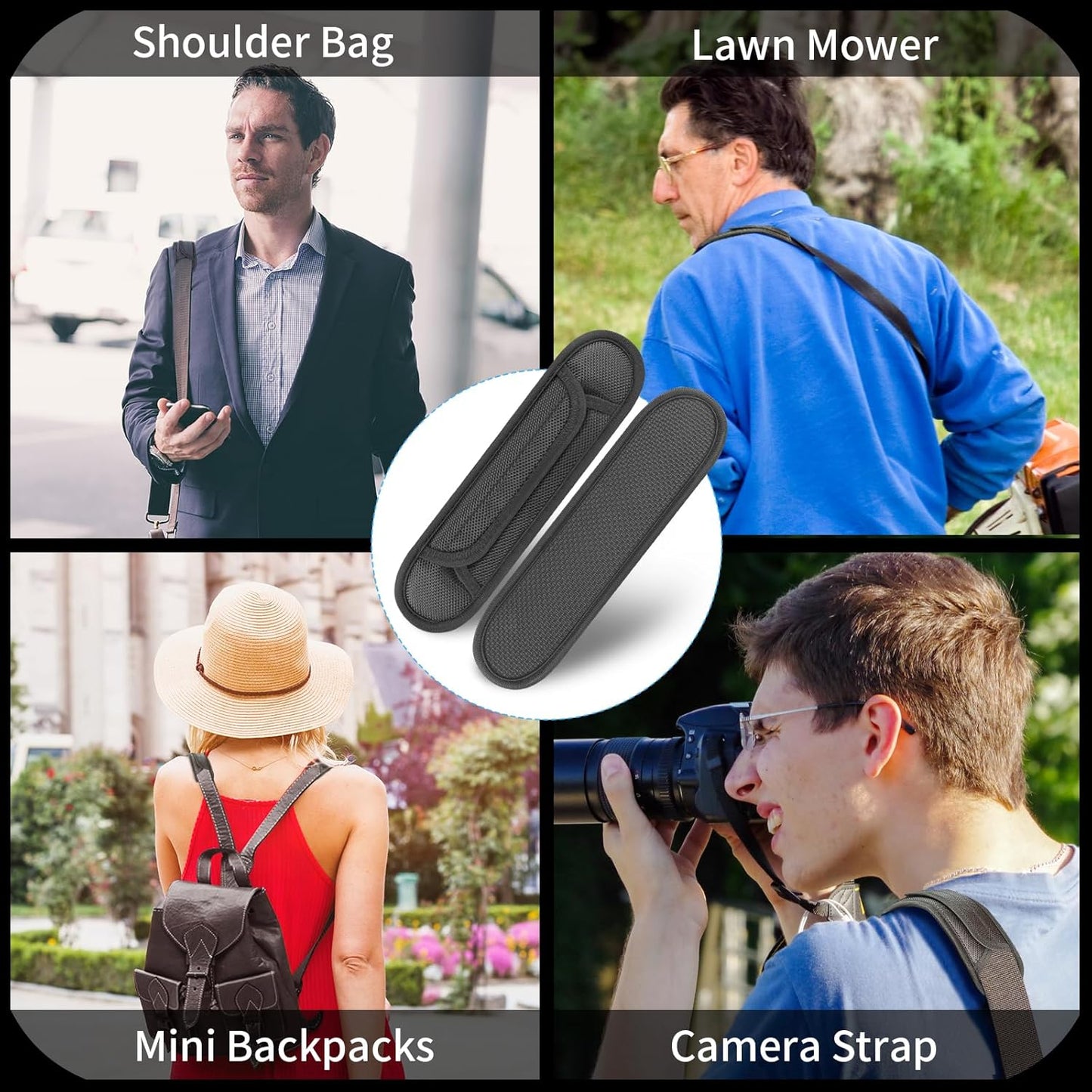 2 Pack Breathable Universal Shoulder Pad, Silica Gel Backpack Strap Pads, for Shoulder Bags, Guitar Strap, Detachable Shoulder Strap Pad Pads Help Relieve Shoulder Pain(Anti-Slip Texture)