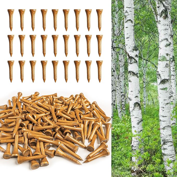 FINGER TEN Golf Tees Wood for Men Wooden Tee 1 1/2 2 3/4 3 1/4 Inch Western by FINGERTENSport