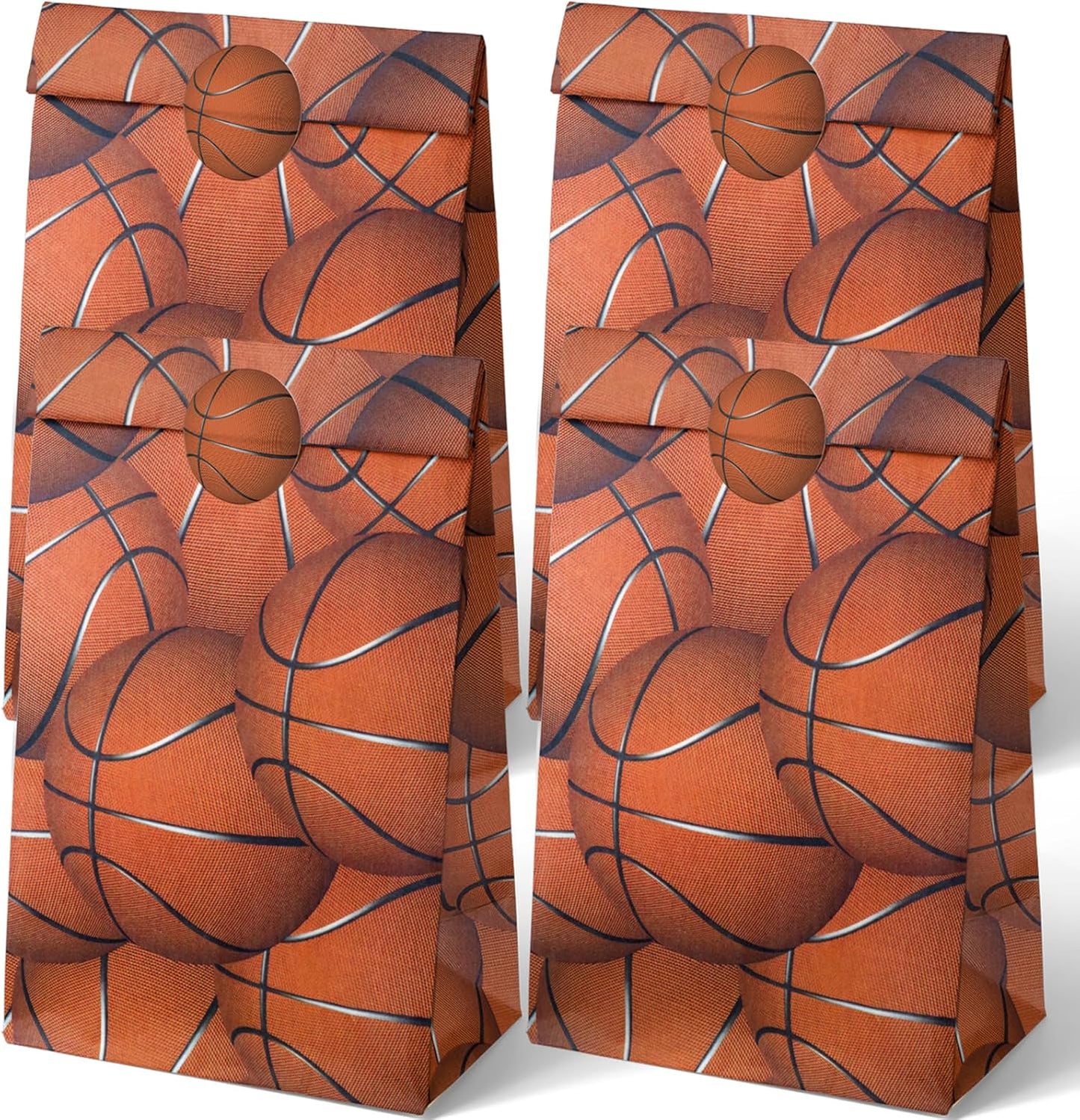 24 Basketball Party Favor Bags with Stickers Basketball Goodie Bags Basketball Party Favors for Kids Basketball Birthday Party Supplies
