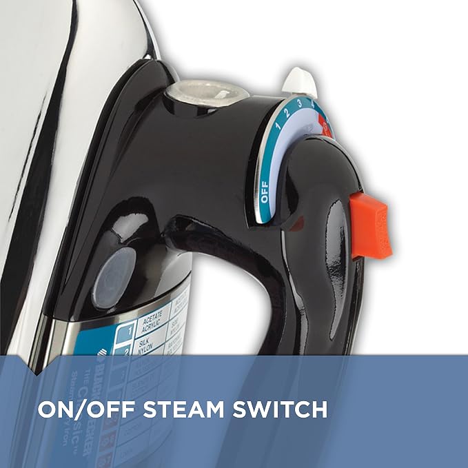 BLACK+DECKER The Classic Iron, Aluminum Soleplate, Steam or Dry Ironing - Image 3