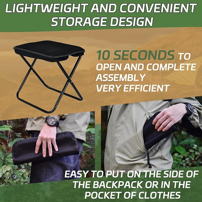 Collapsible Stool, Portable Chair, Lightweight Portable Stool - Image 3
