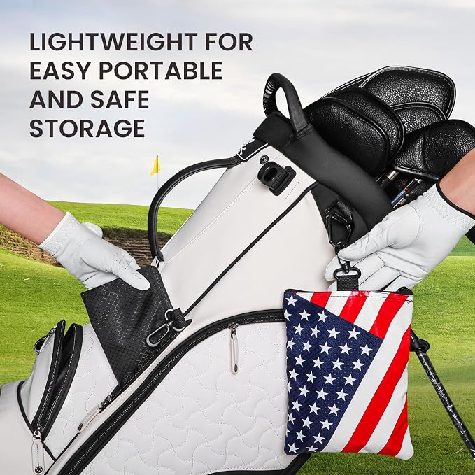Golf Bag Accessories Valuables Pouch Bags Multi Pocket Zipper Hook - Image 4