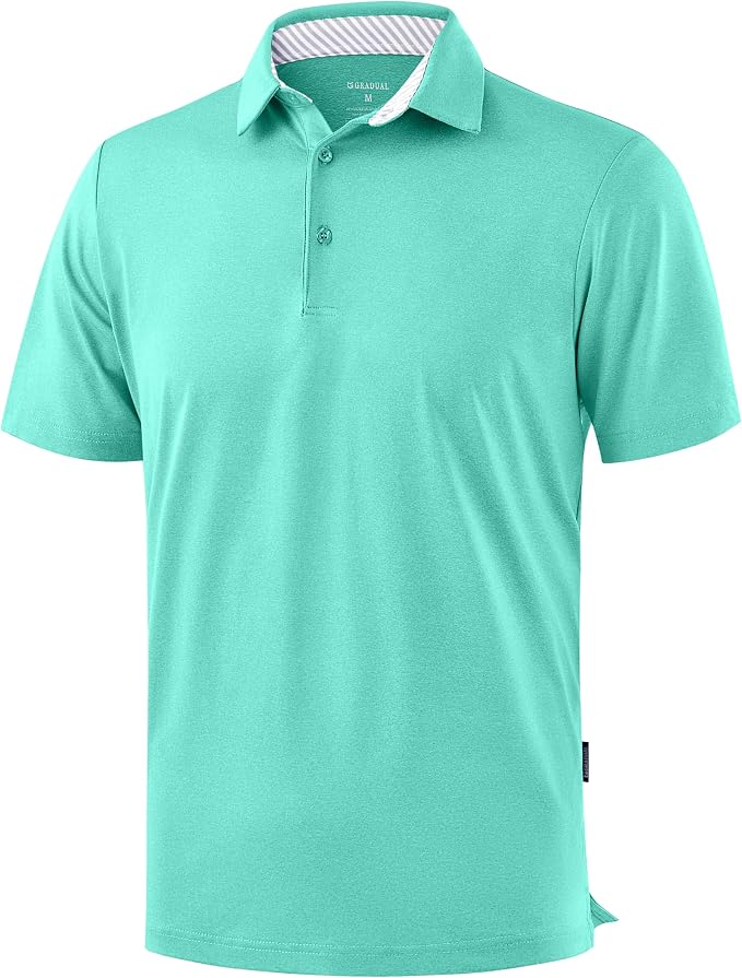 Golf Shirts Heather Polo Short Sleeve Dry Fit Lightweight Moisture Wicking by GGradual