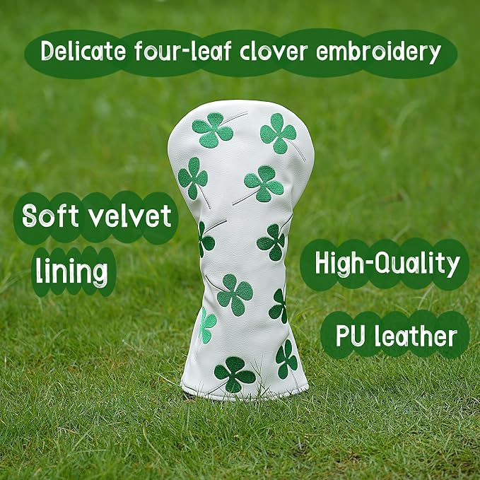 Golf Club Head Covers, Lucky Clover Golf Club Covers - Image 2