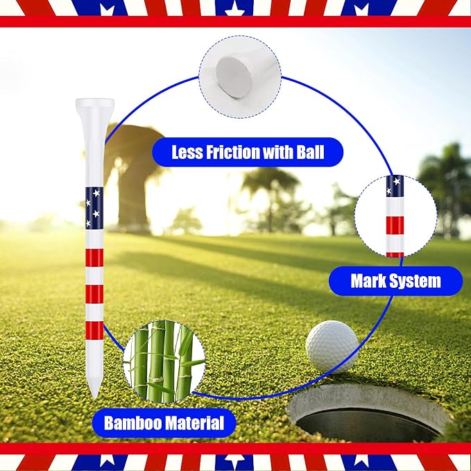 Dukars 3-1/4" Performance Golf Tees, Stars and Stripes - Image 4