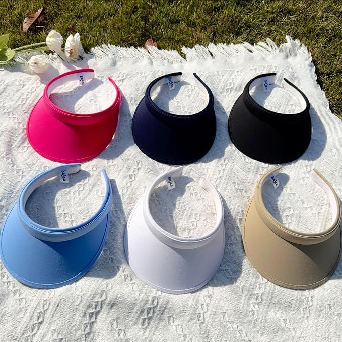 2 Pack Sun Visor Hats Women Men Clip On Wide Brim Visors Hat Outdoor Sports - Image 7