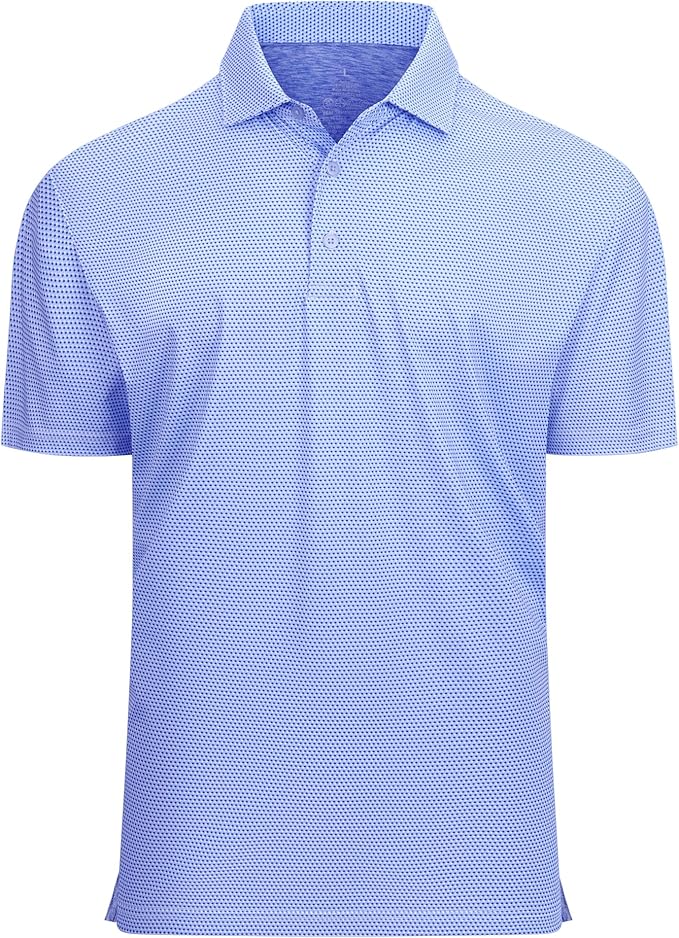 Alex Vando Mens Golf Shirt Moisture Wicking Classic Print Golf Shirts by AlexVando